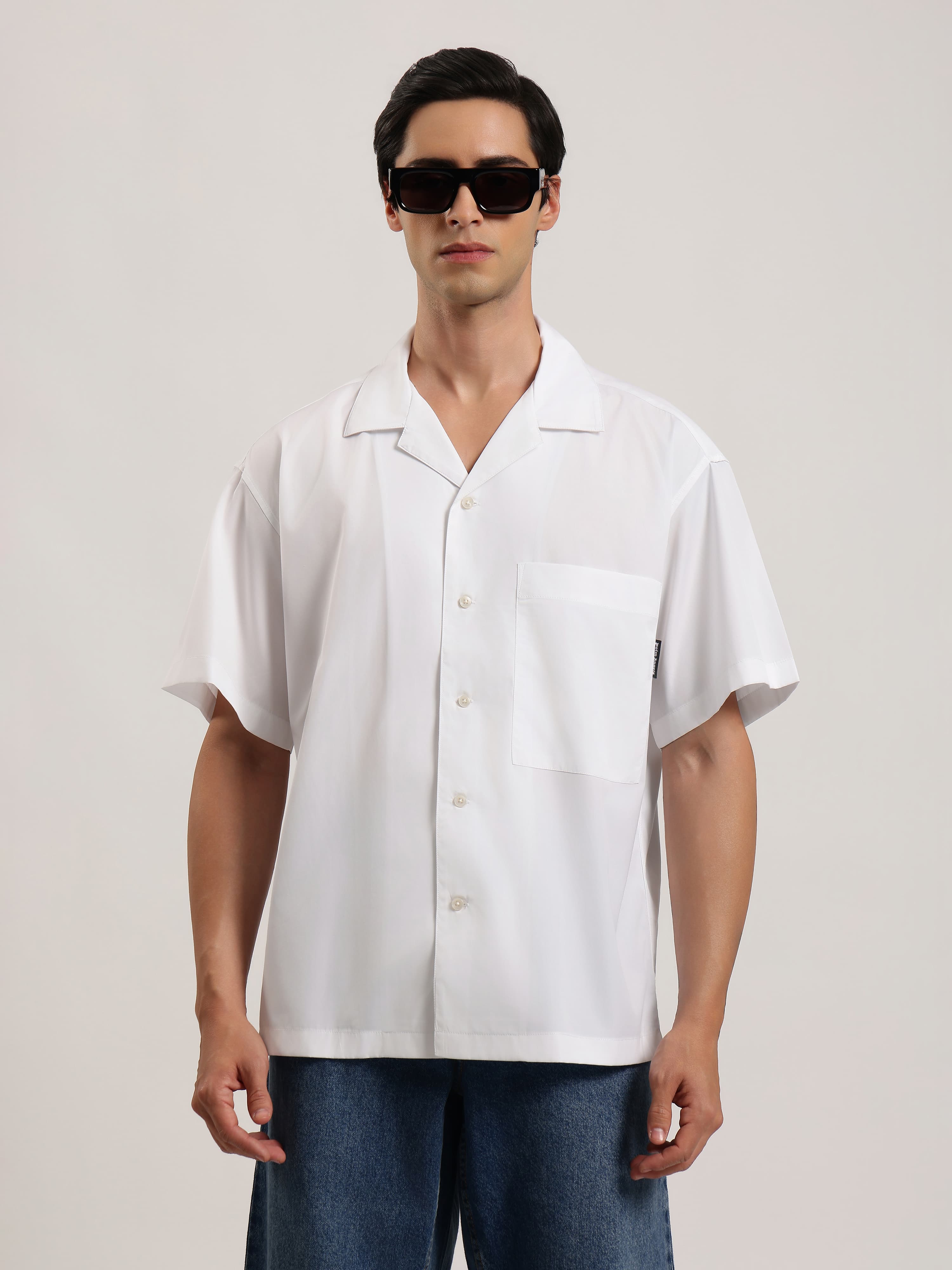 B CURVED LOGO BOWLING SHIRT