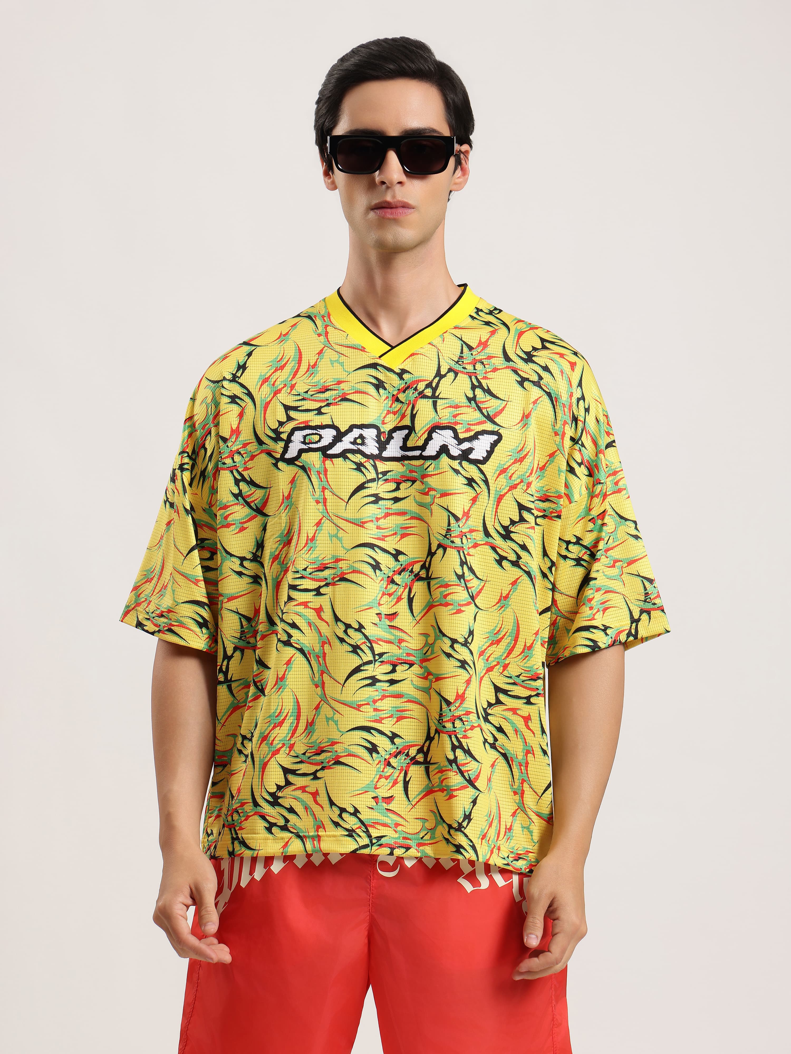 TRIBAL ALLOVER PALM SPORT TEE