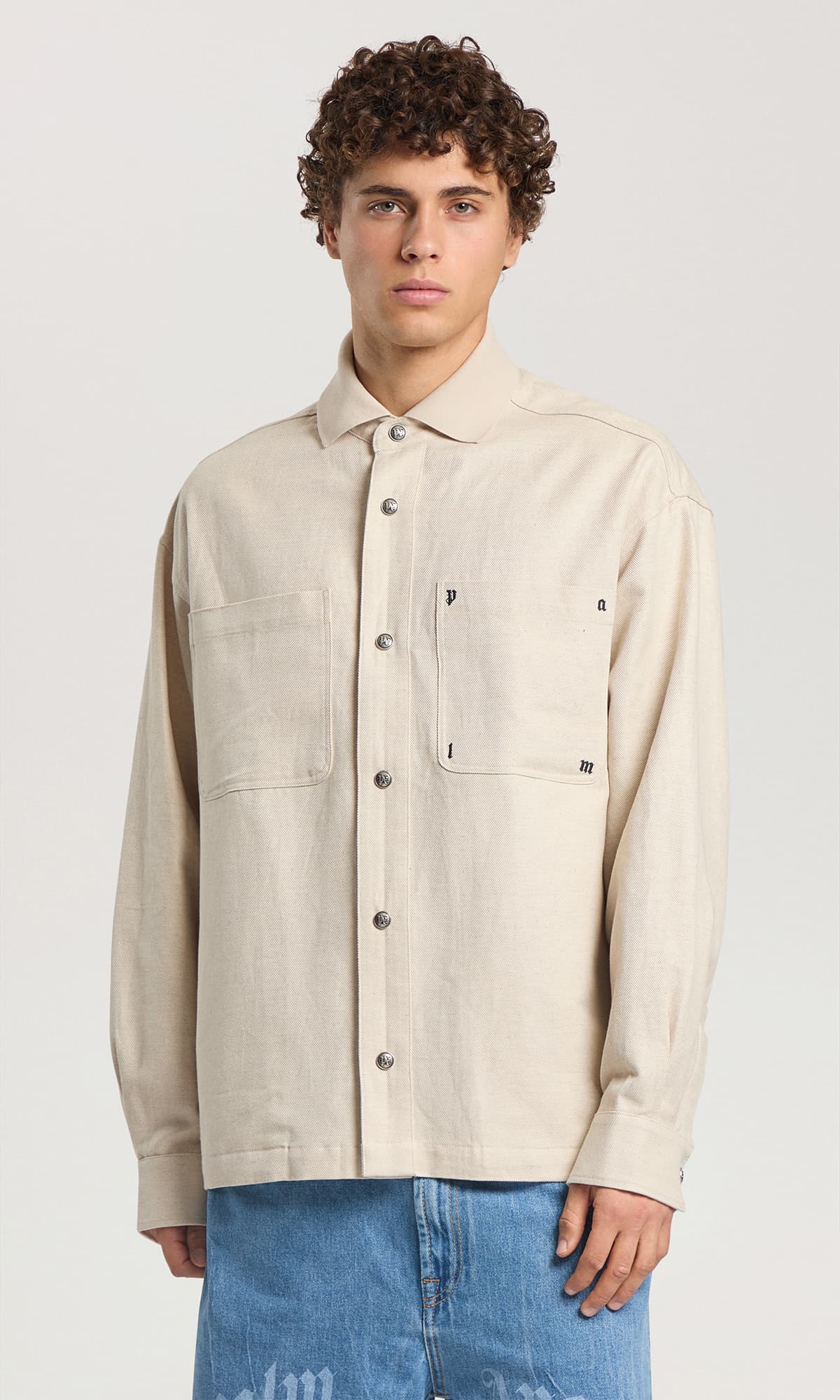 PALM TYPE COLLAR LOOSE SHIRTS L/S